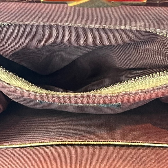 Vintage Gaymode Crocodile Or Alligator Purse Handbag Bakelite Clasp - Picture 9 of 16